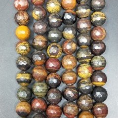 Diaspro Picasso Ferroso Naturale Perline Forma Tondo Sfaccettato 12mm