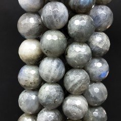 Labradorite Madagascar Perline Forma Tondo Sfaccettato 12mm