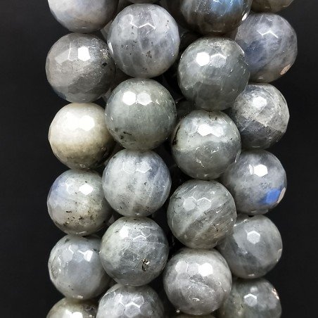 Labradorite Madagascar Perline Forma Tondo Sfaccettato 12mm
