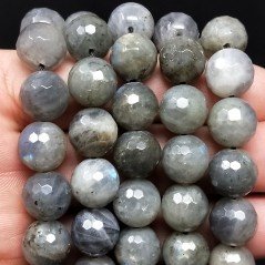 Labradorite Madagascar Perline Forma Tondo Sfaccettato 12mm