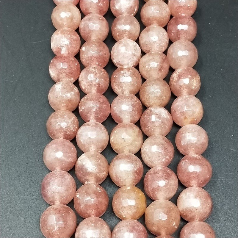 Pietra Lepidocrocite Rosso Perline Forma Tondo Sfaccettato 12mm