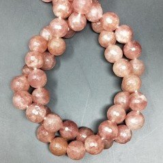 Pietra Lepidocrocite Rosso Perline Forma Tondo Sfaccettato 12mm