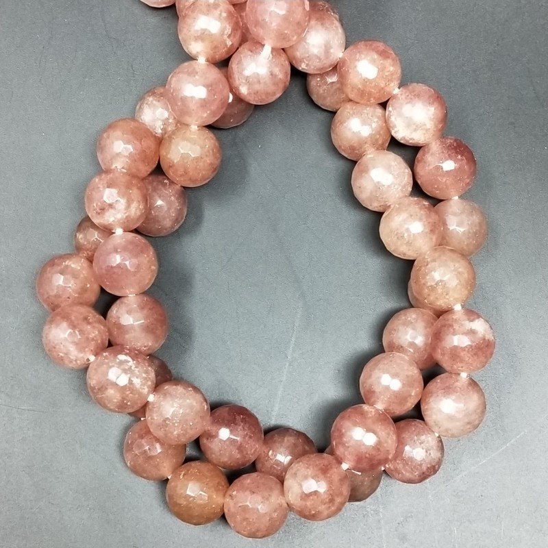 Pietra Lepidocrocite Rosso Perline Forma Tondo Sfaccettato 12mm