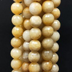 Calcite Gialla Naturale Perline Forma Tondo Sfaccettato 12mm