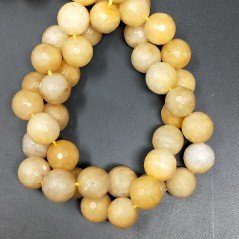 Calcite Gialla Naturale Perline Forma Tondo Sfaccettato 12mm