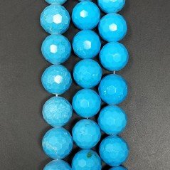Pasta Di Turchese Azzurro Scuro Perline Forma Tondo Sfaccettato 14mm Pasta Di Turchese Azzurro Scuro Perline Forma Tondo Sfaccettato 14mm