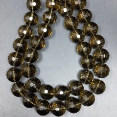 Cristallo Fume Perline Forma Tondo Sfaccettato 18mm