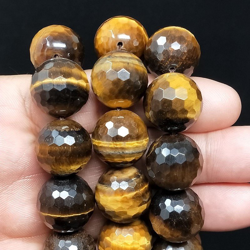 Occhio Di Tigre Perline Forma Tondo Sfaccettato 18mm