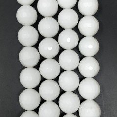 Agata Bianca Perline Forma Tondo Sfaccettato 20mm Agata Bianca Perline Forma Tondo Sfaccettato 20mm