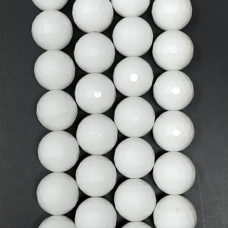 Agata Bianca Perline Forma Tondo Sfaccettato 20mm Agata Bianca Perline Forma Tondo Sfaccettato 20mm