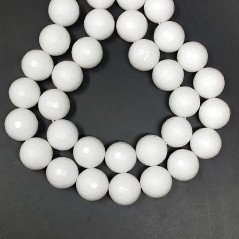 Agata Bianca Perline Forma Tondo Sfaccettato 20mm Agata Bianca Perline Forma Tondo Sfaccettato 20mm
