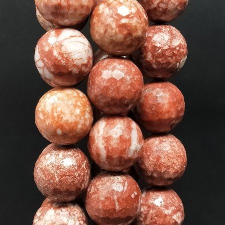 Diaspro Picasso Rosso Perline Forma Tondo Sfaccettato 20mm