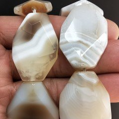 Agata Botswana Striata Sfumato Perline Forma Sassi Piatti Sfaccettato