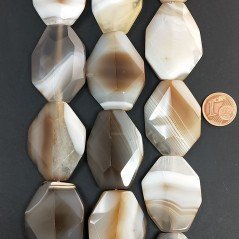 Agata Botswana Striata Sfumato Perline Forma Sassi Piatti Sfaccettato