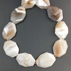 Agata Botswana Striata Sfumato Perline Forma Sassi Piatti Sfaccettato