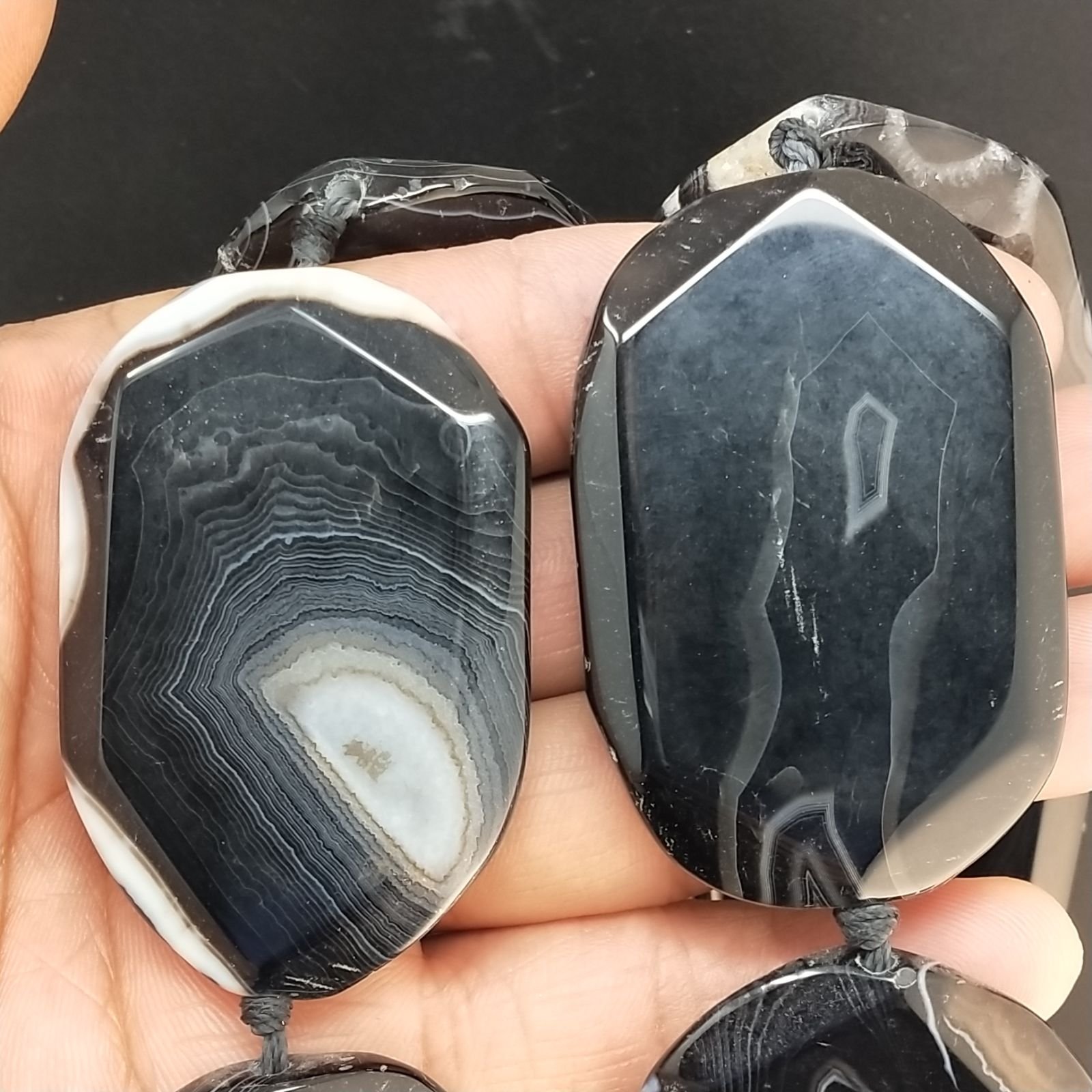 Agata Botswana Nera Perline Forma Sassi Grezzi Irregolari