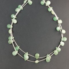 Avventurina Verde Naturale Perline Forma Goccia Piatto Sfaccettato Foro Laterale 07X10mm