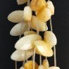 Calcite Naturale Perline Forma Foglia Sfaccettato Foro Passante 45X20mm