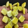 Giada Limone Naturale in Perline Forma Rombo Piatto Liscio Foro Laterale 14mm