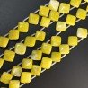 Giada Limone Naturale in Perline Forma Rombo Piatto Liscio Foro Laterale 14mm