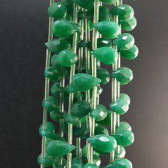 Giada Smeraldo in Perline Forma Goccia Tondo Sfaccettato Foro Passante 06X10mm