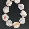 Agata Fuoco Rosa Sfumato Perline Forma Sassi Piatti Sfaccettato 35X38mm
