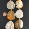Agata Fuoco Arancio Sfumato Perline Forma Sassi Piatti Sfaccettato 35X38mm
