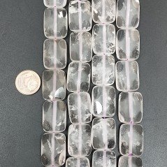 Quarzo Bicolore Naturale in Perline Forma Rettangolare Piatto Liscio Satinato Foro Passante 15X20mm Quarzo Bicolore Naturale in Perline Forma Rettangolare Piatto Liscio Satinato Foro Passante 15X20mm