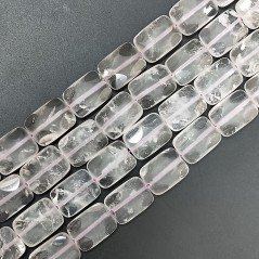 Quarzo Bicolore Naturale in Perline Forma Rettangolare Piatto Liscio Satinato Foro Passante 15X20mm Quarzo Bicolore Naturale in Perline Forma Rettangolare Piatto Liscio Satinato Foro Passante 15X20mm