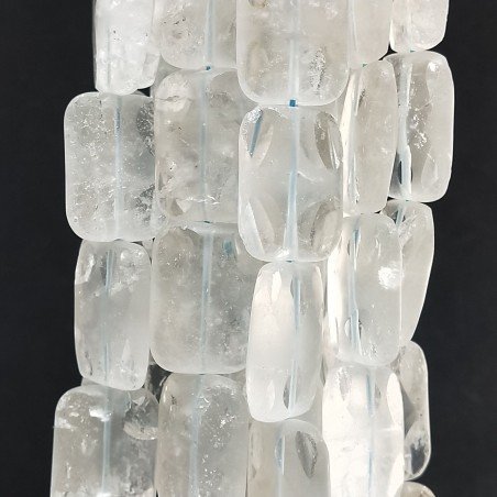 Quarzo Bicolore Naturale in Perline Forma Rettangolare Piatto Liscio Satinato Foro Passante 18X25mm