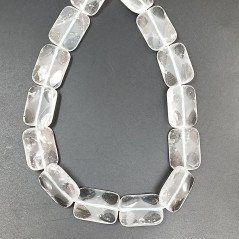 Quarzo Bicolore Naturale in Perline Forma Rettangolare Piatto Liscio Satinato Foro Passante 18X25mm