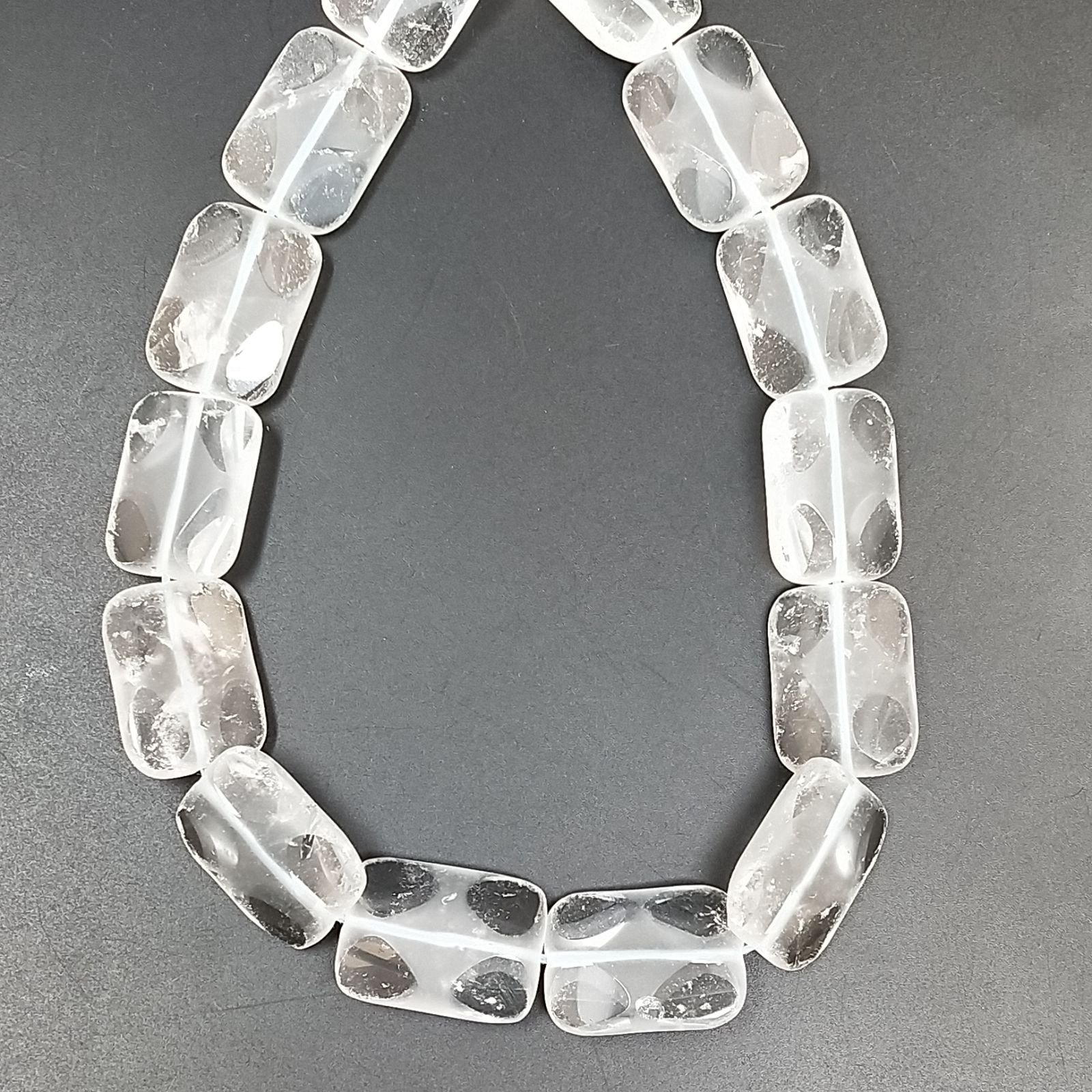 Quarzo Bicolore Naturale in Perline Forma Rettangolare Piatto Liscio Satinato Foro Passante 18X25mm