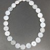 Agata Trasparente Bianco Perline Forma Tondo Piatto Foro Centrale 15mm