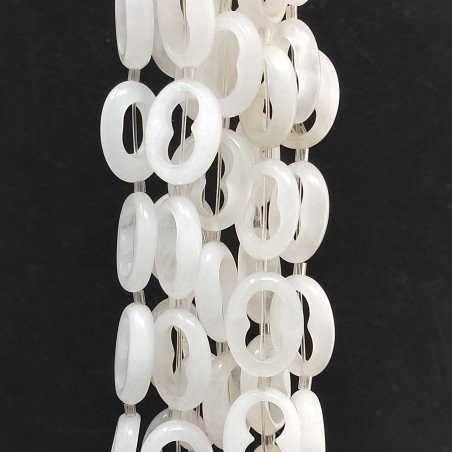 Agata bianca Perline Forma Cerchietto Liscio Infinito 15X19mm
