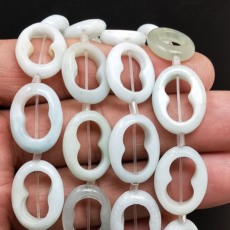 Amazzonite Perline Forma Cerchio Piatto Liscio Infinito 14X19mm
