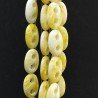 Giada Limone Perline Forma Cerchio Ovale Piatto Liscio Maglia 2 Fori 14X20