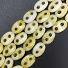 Giada Limone Perline Forma Cerchio Ovale Piatto Liscio Maglia 2 Fori 14X20