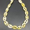 Giada Limone Perline Forma Cerchio Ovale Piatto Liscio Maglia 2 Fori 14X20