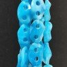 Giada Azzuro Perline Forma Cerchio Ovale Piatto Liscio Maglia 2 Fori 20X30mm