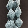 Pietra Lavica Azzurra in Perline Forma Rombo Piatto Liscio Foro Passante 22X32mm