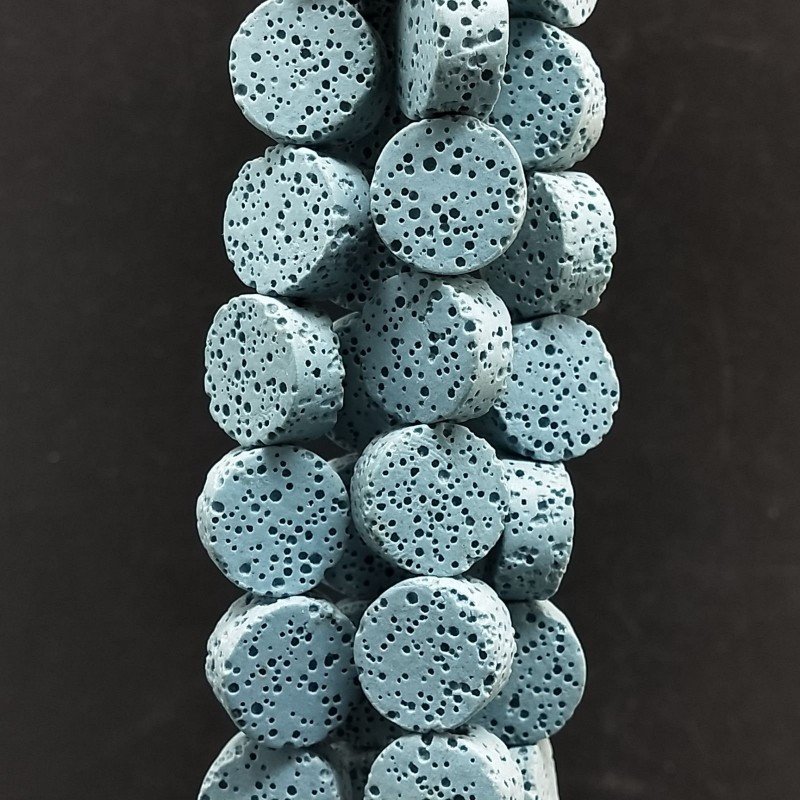 Pietra lavica azzura tondo piatto 15mm