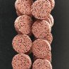 Pietra Lavica rossa Perline Forma Tondo Piatto Grezzo Liscio 20mm