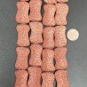Pietra Lavica Rossa Perline Forma Foglia Fantasia Liscio Piatto Foro Passante 18X30mm