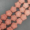 Pietra Lavica Rossa in Perline Forma Stella Piatto Liscio Foro Passante 25mm