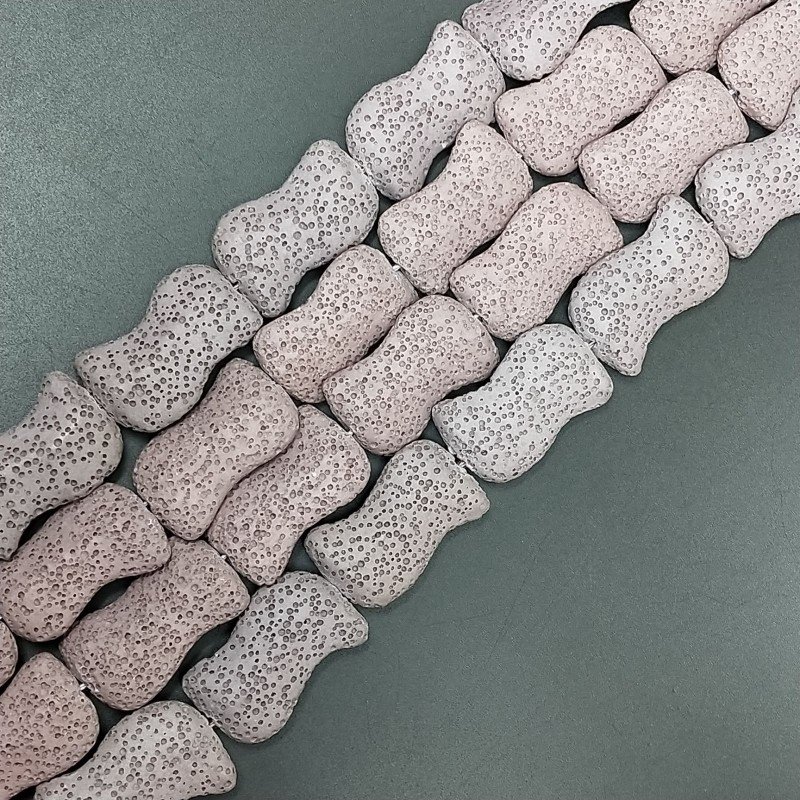 Pietra Lavica Viola Perline Forma Foglia Fantasia Liscio Piatto Foro Passante 18X28mm