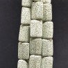 Pietra Lavica Verde Chiaro in Perline Forma Rettangolare Piatto Liscio Foro Passante 20X30mm
