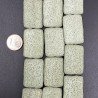 Pietra Lavica Verde Chiaro in Perline Forma Rettangolare Piatto Liscio Foro Passante 20X30mm