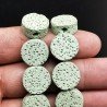 Pietra Lavica Verde Chiaro Perline Forma Tondo Piatto Liscio 14mm