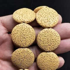 Pietra lavica gialla tondo piatto 25mm