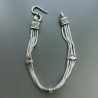 Bracciale Di Argento 925 4 Fili Piatto Ossidato Stile Ethnica Snake